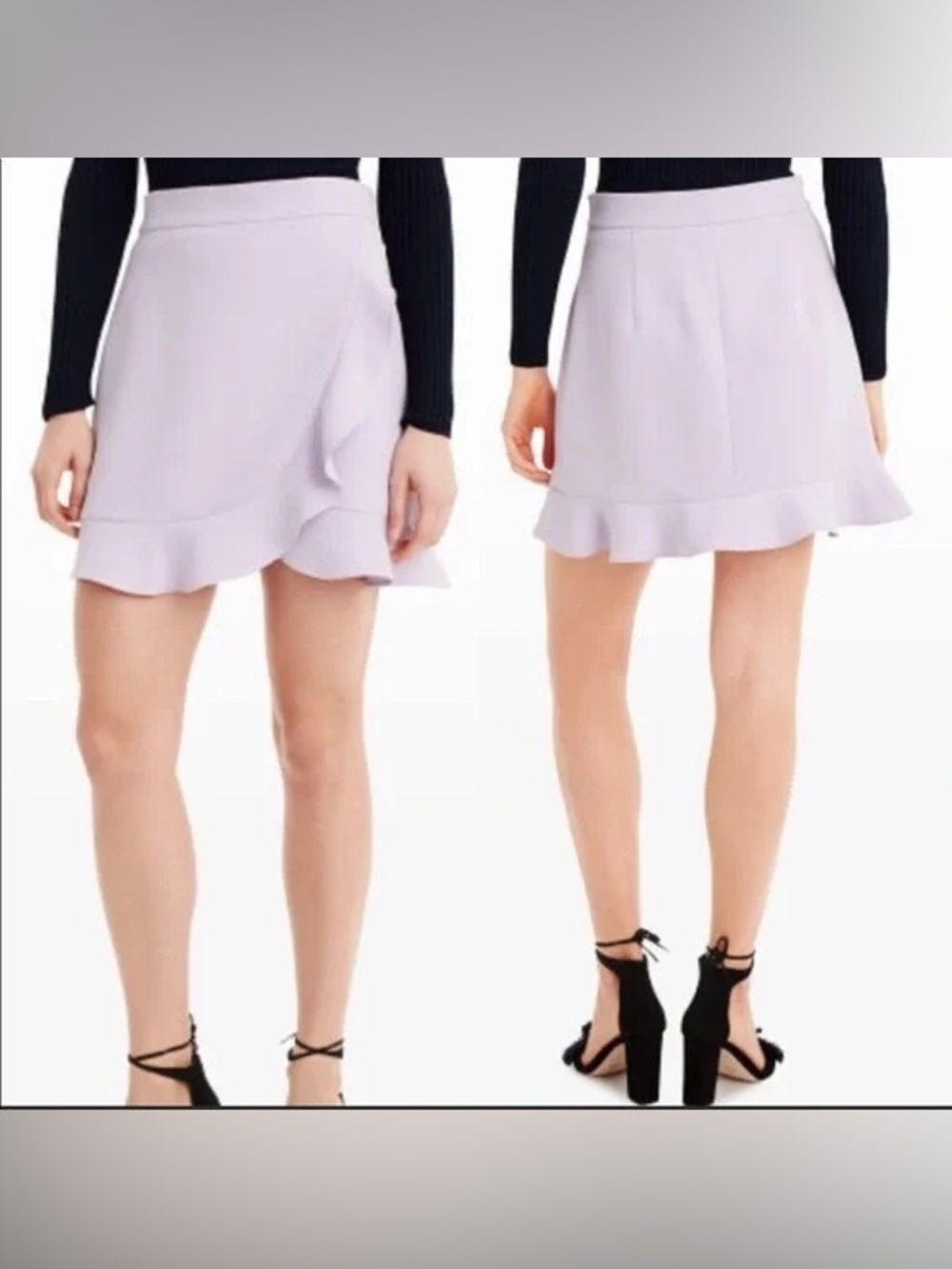 Club Monaco Lilac Ruffle Hem Mini Skirt
